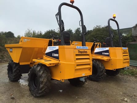 Rear view of dumpers